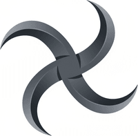 Минималистичный логотип CLS Казань, абстрактный геометрический символ в серых тонах на белом фоне.